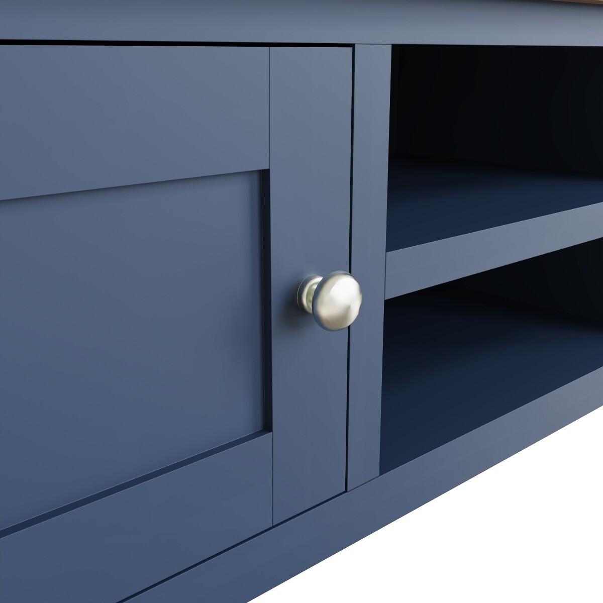 Cole Oak and Blue Large TV Unit – image 6