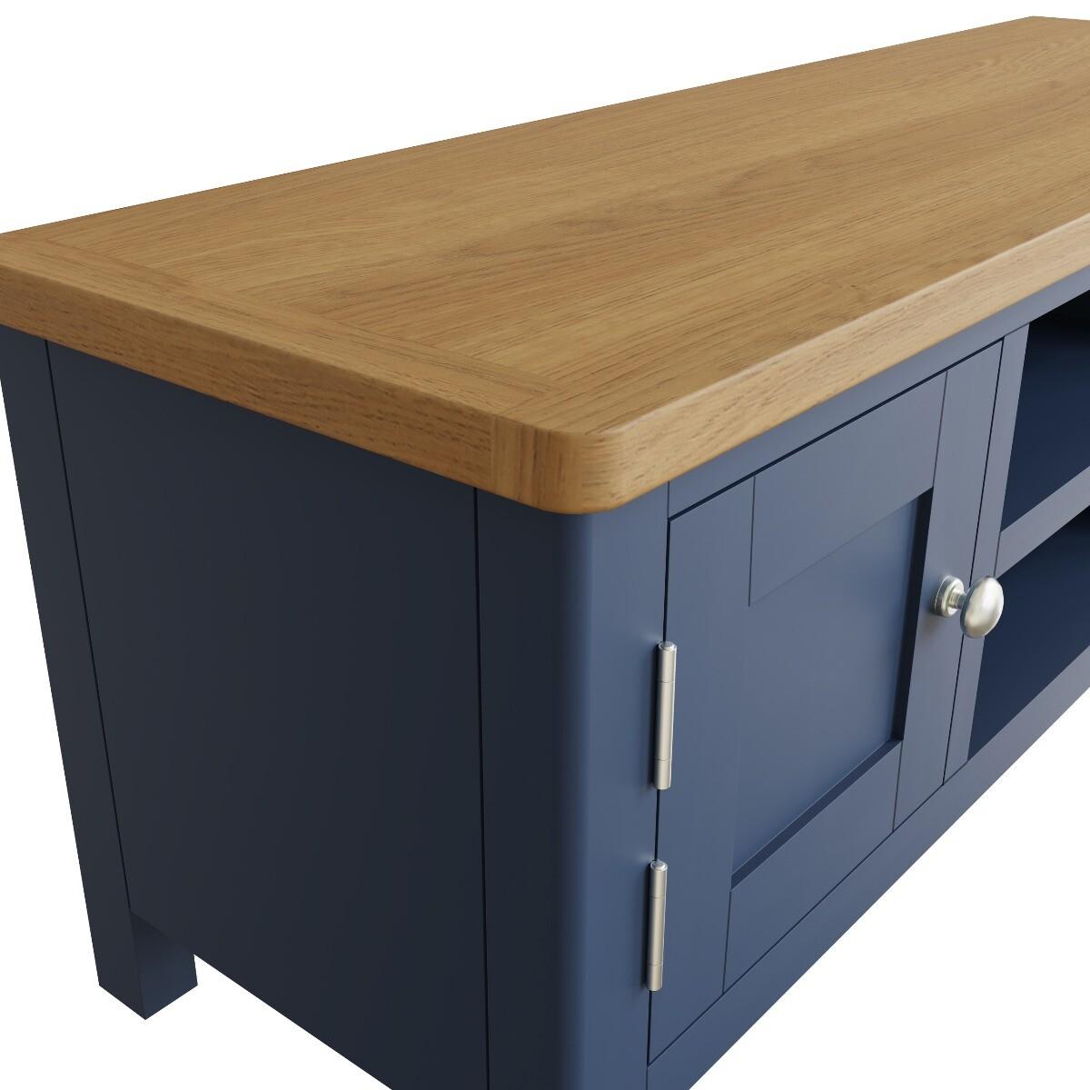 Cole Oak and Blue Large TV Unit – image 7