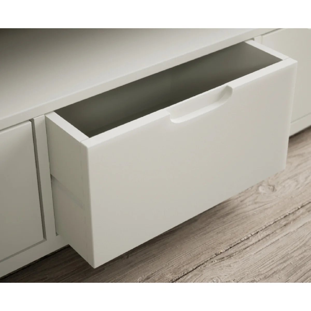 Bradwell Oak and Signal White Painted Large TV Unit – image 6