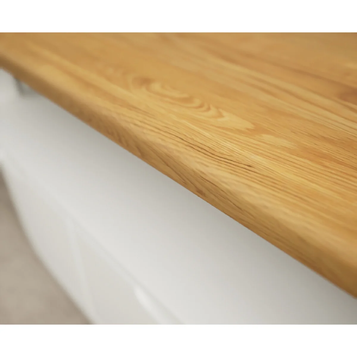 Bradwell Oak and Signal White Painted Large TV Unit – image 7