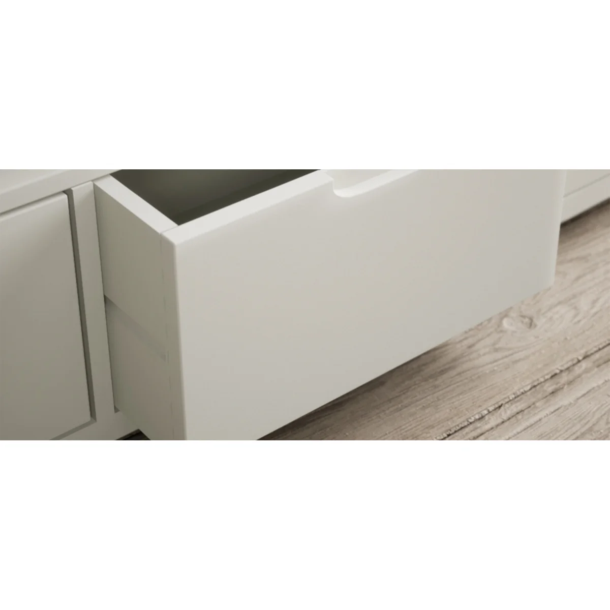 Bradwell Oak and Signal White Painted Large TV Unit – image 10