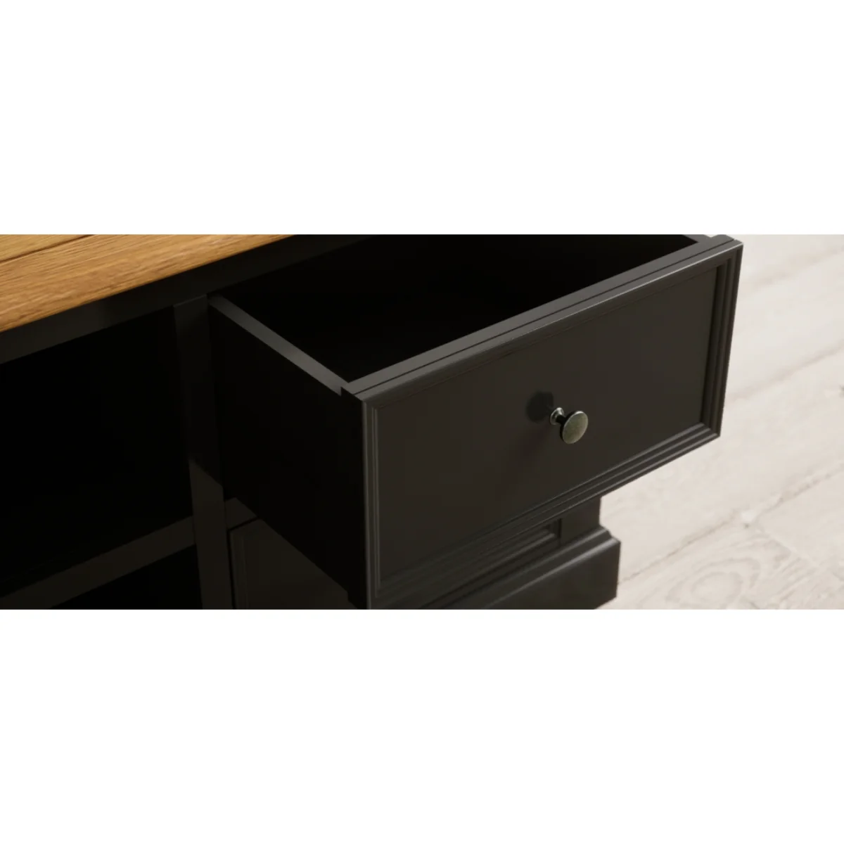 Charlton Oak and Black Painted Super Wide TV Cabinet – image 11