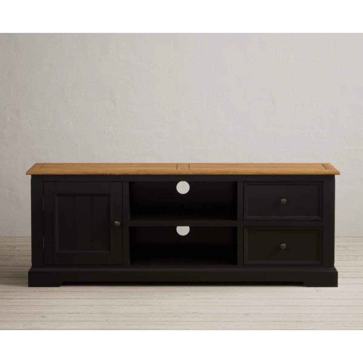 Charlton Oak and Black Painted Super Wide TV Cabinet – image 4