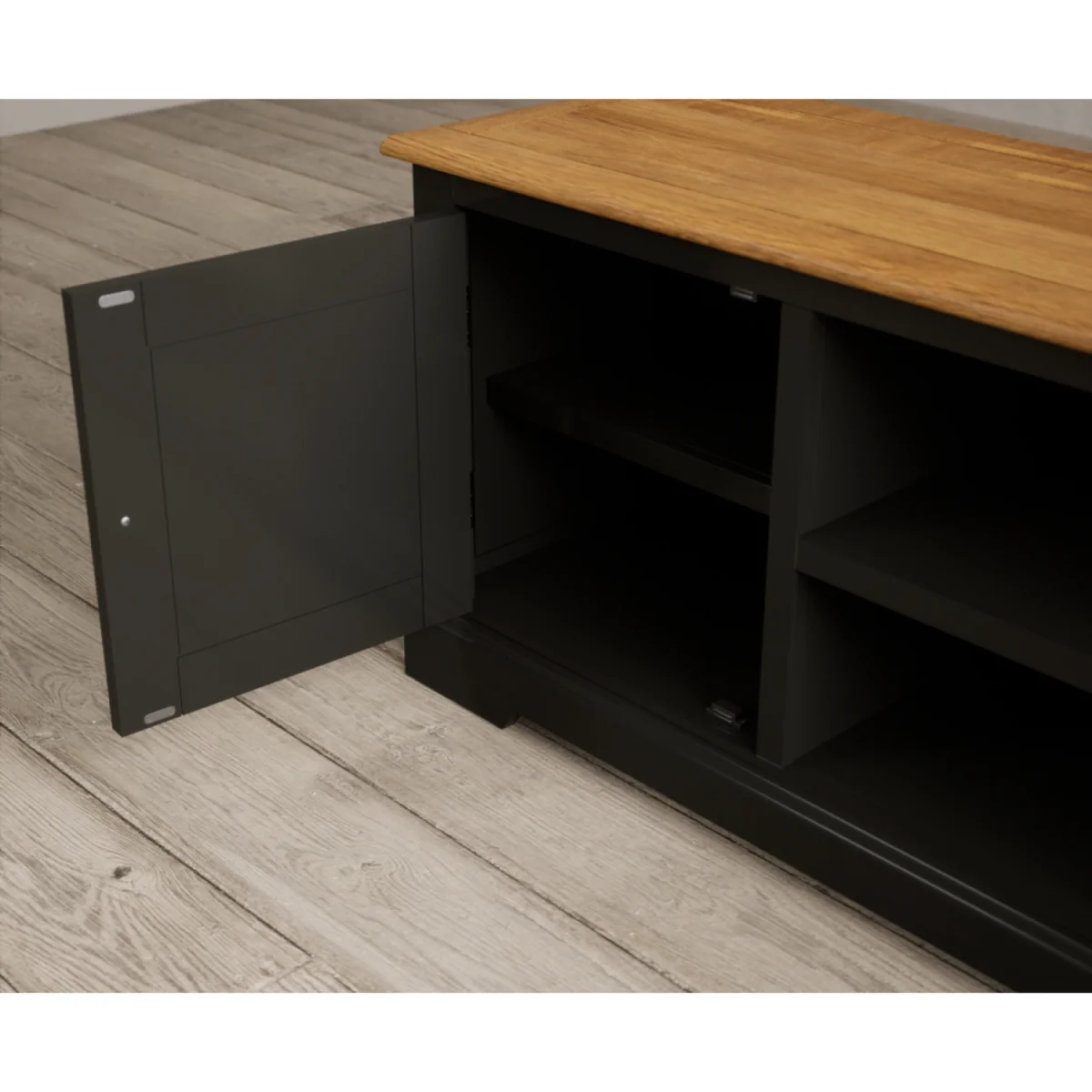 Charlton Oak and Black Painted Super Wide TV Cabinet – image 7