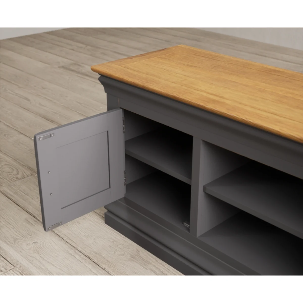 Charwood Oak and Charcoal Painted Small TV Unit – image 4