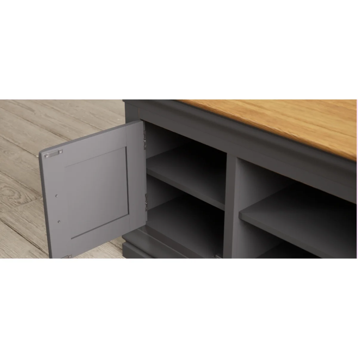 Charwood Oak and Charcoal Painted Small TV Unit – image 8