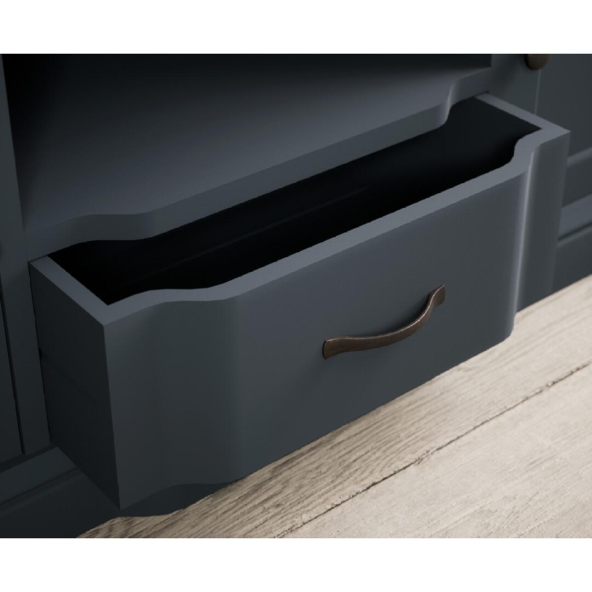 Delphine Oak and Blue Painted Large TV Cabinet – image 4