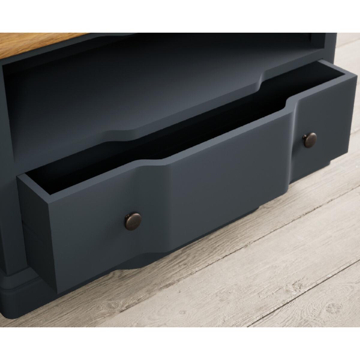 Delphine Oak and Blue Painted Small TV Cabinet – image 4