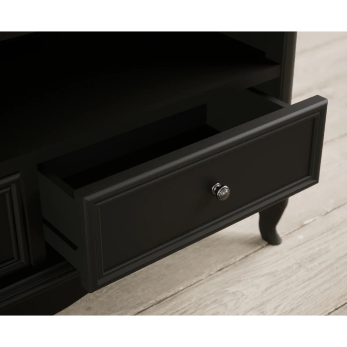 Chateau Noir Oak and Black Painted Corner TV Cabinet – image 7