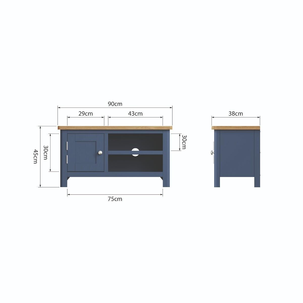 Cole Oak and Blue TV Unit – image 8