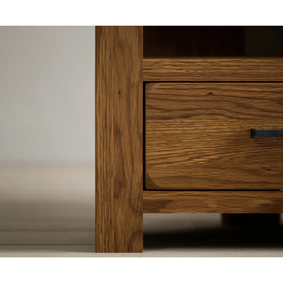 Harrogate Rustic Solid Oak Corner TV Cabinet – image 6