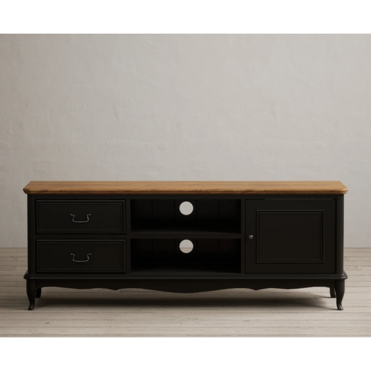 Chateau Noir Oak and Black Painted Super Wide TV Cabinet – image 5