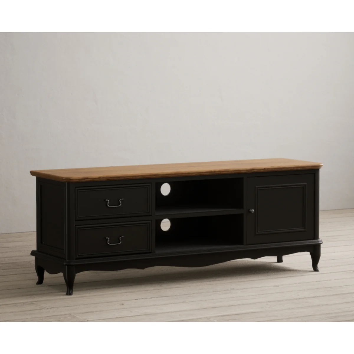 Chateau Noir Oak and Black Painted Super Wide TV Cabinet – image 6