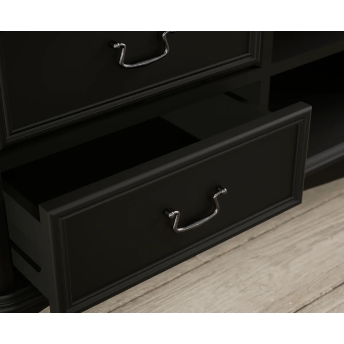 Chateau Noir Oak and Black Painted Super Wide TV Cabinet – image 7