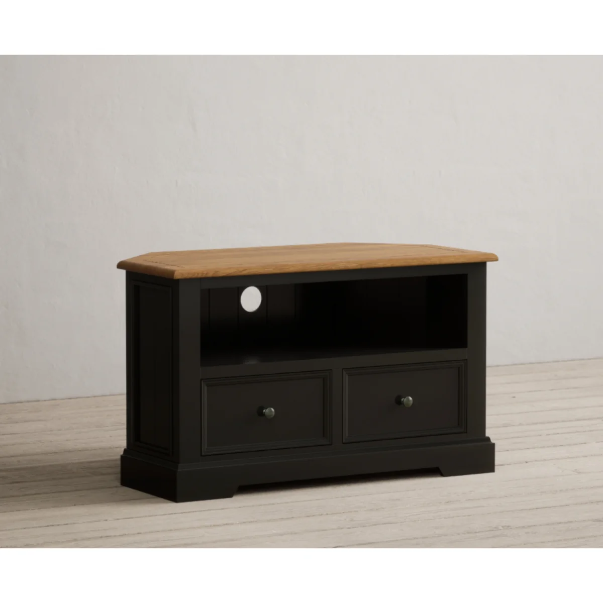 Charlton Oak and Black Painted Corner TV Cabinet – image 5