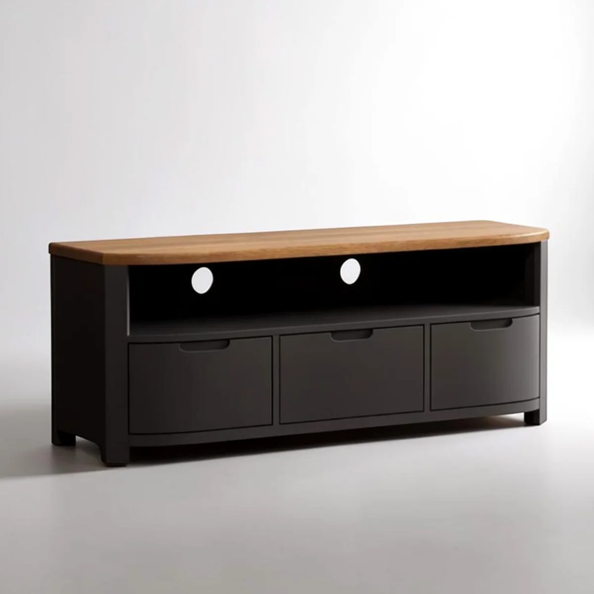 Bradwell Oak and Charcoal Painted Large TV Unit – image 3