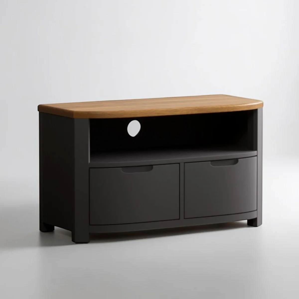 Bradwell Oak and Charcoal Painted Small TV Unit – image 2