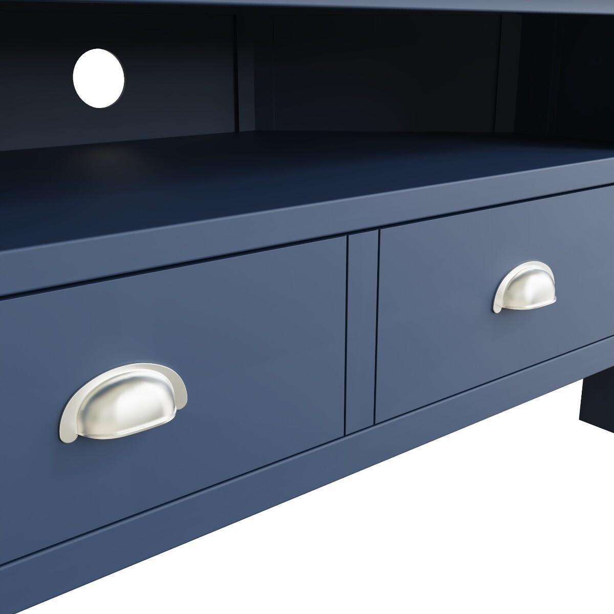 Cole Oak and Blue Corner TV Unit – image 6