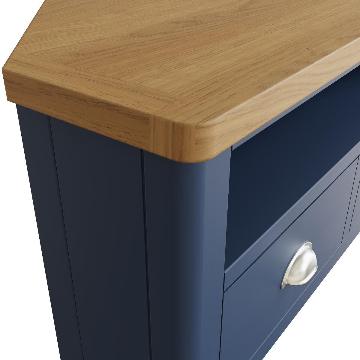 Cole Oak and Blue Corner TV Unit – image 8