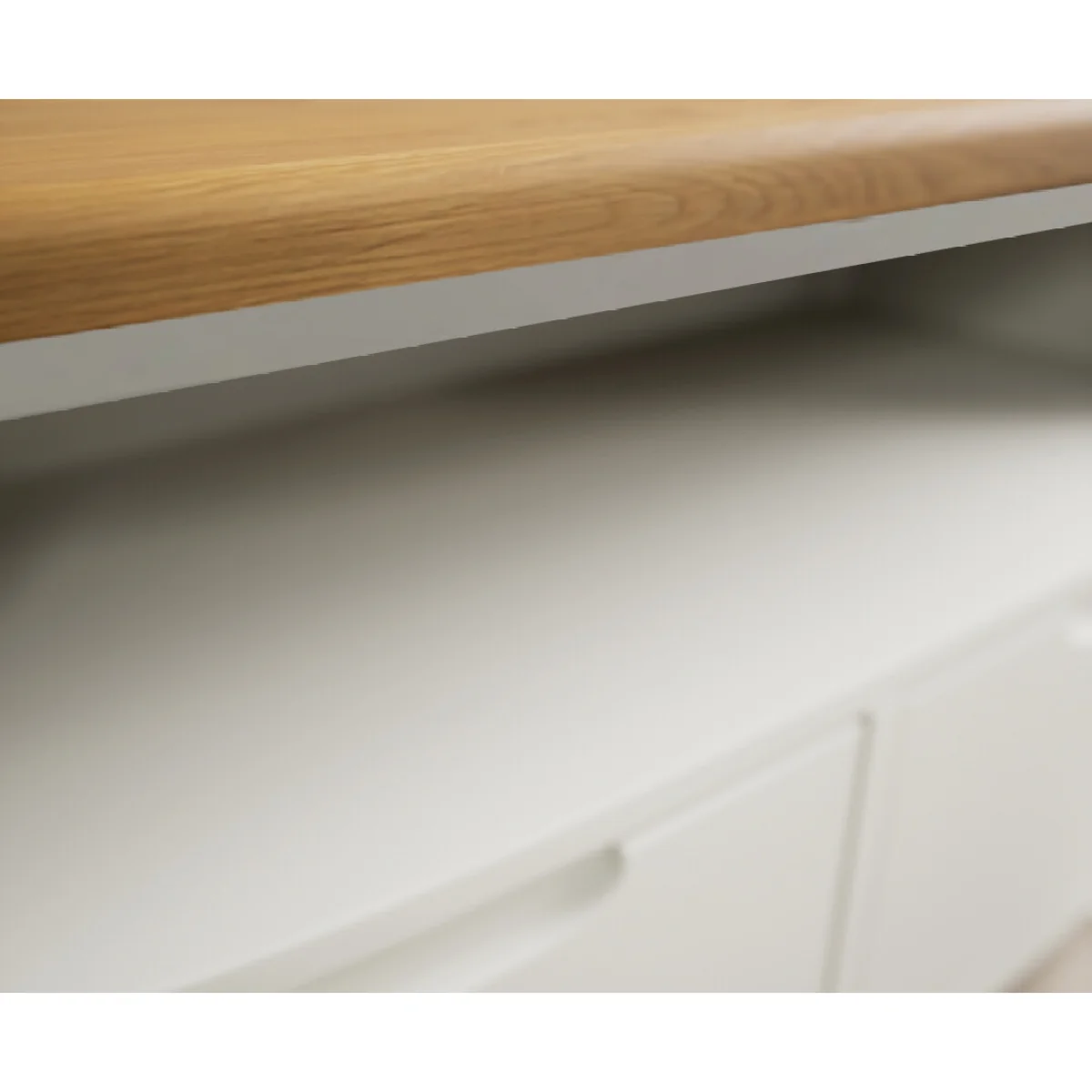 Bradwell Oak and Signal White Painted Small TV Unit – image 6