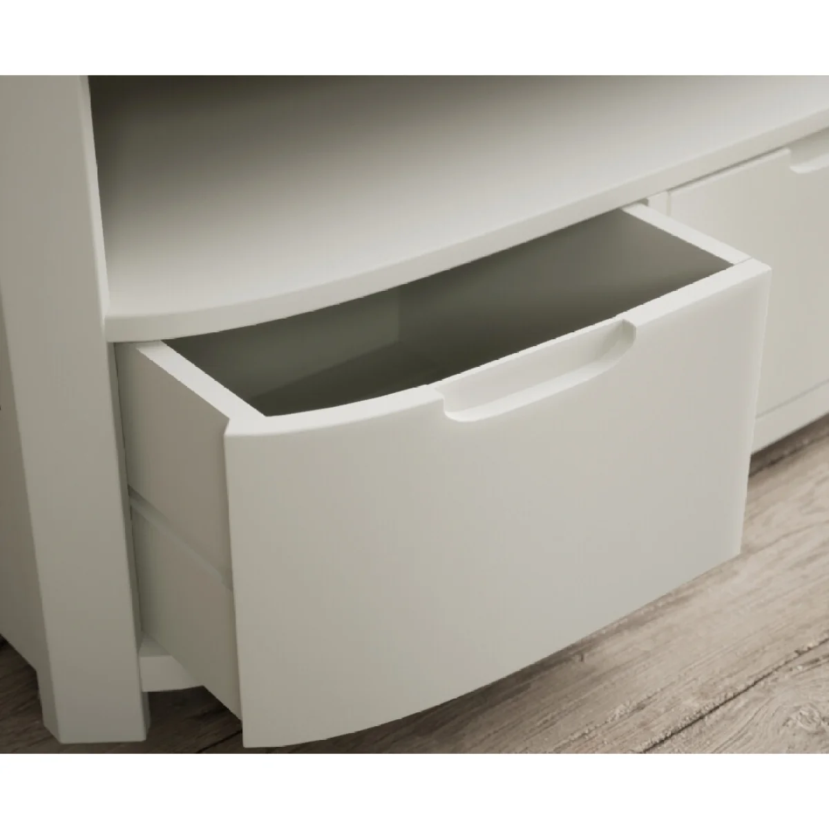 Bradwell Oak and Signal White Painted Small TV Unit – image 7