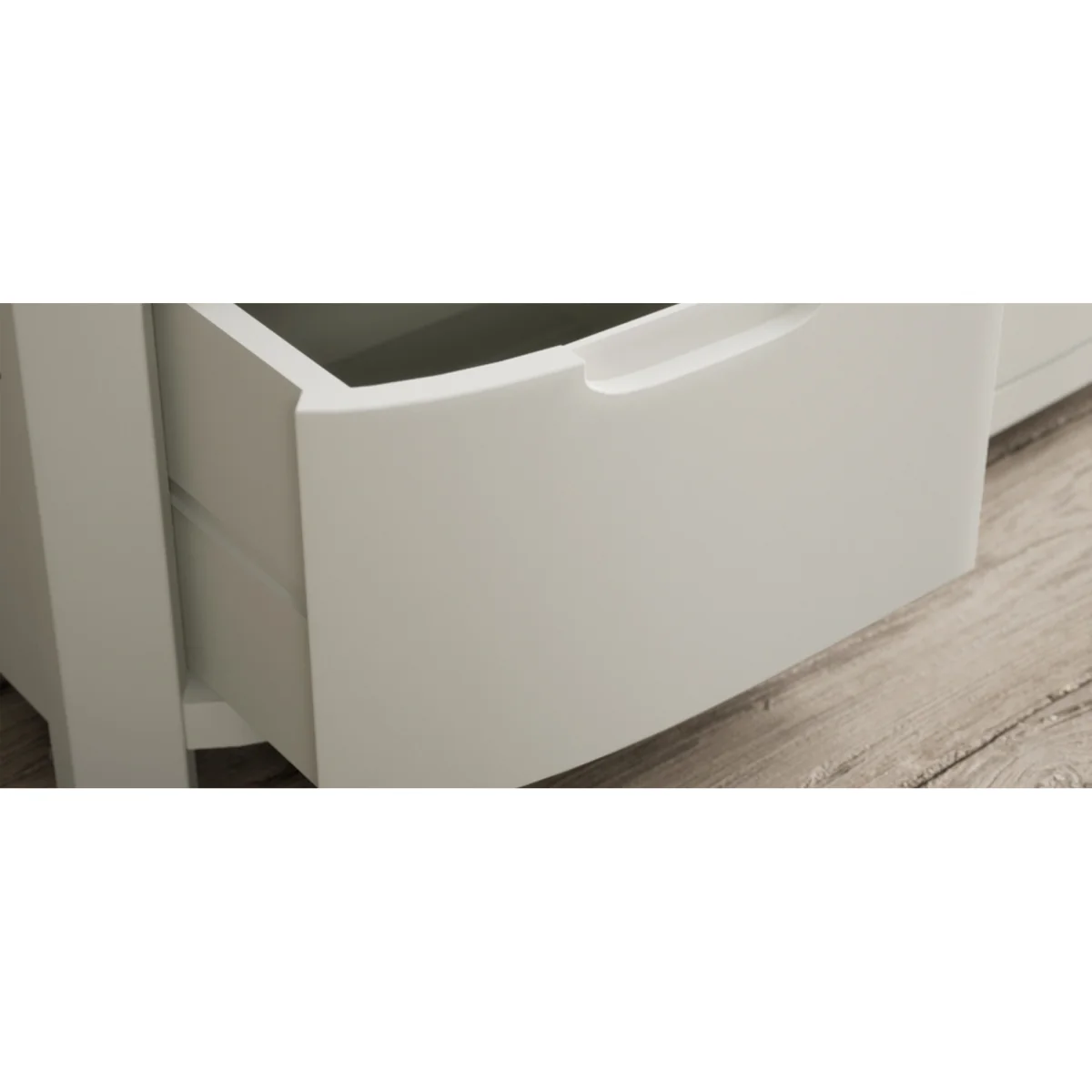 Bradwell Oak and Signal White Painted Small TV Unit – image 10