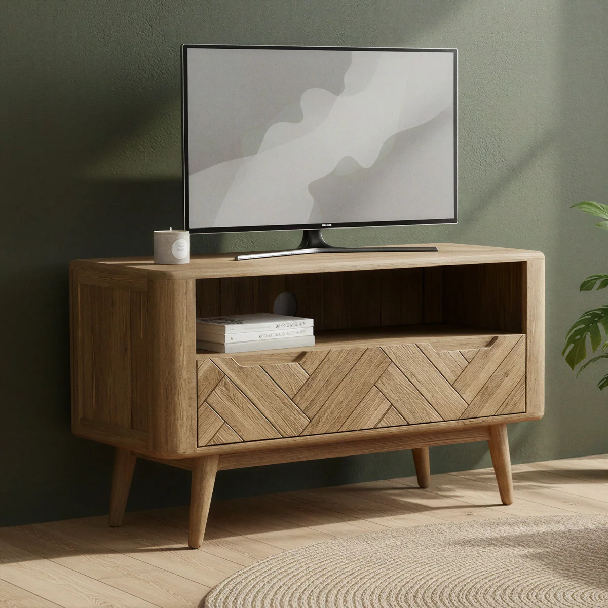Parven Solid Oak Small TV Cabinet – image 2