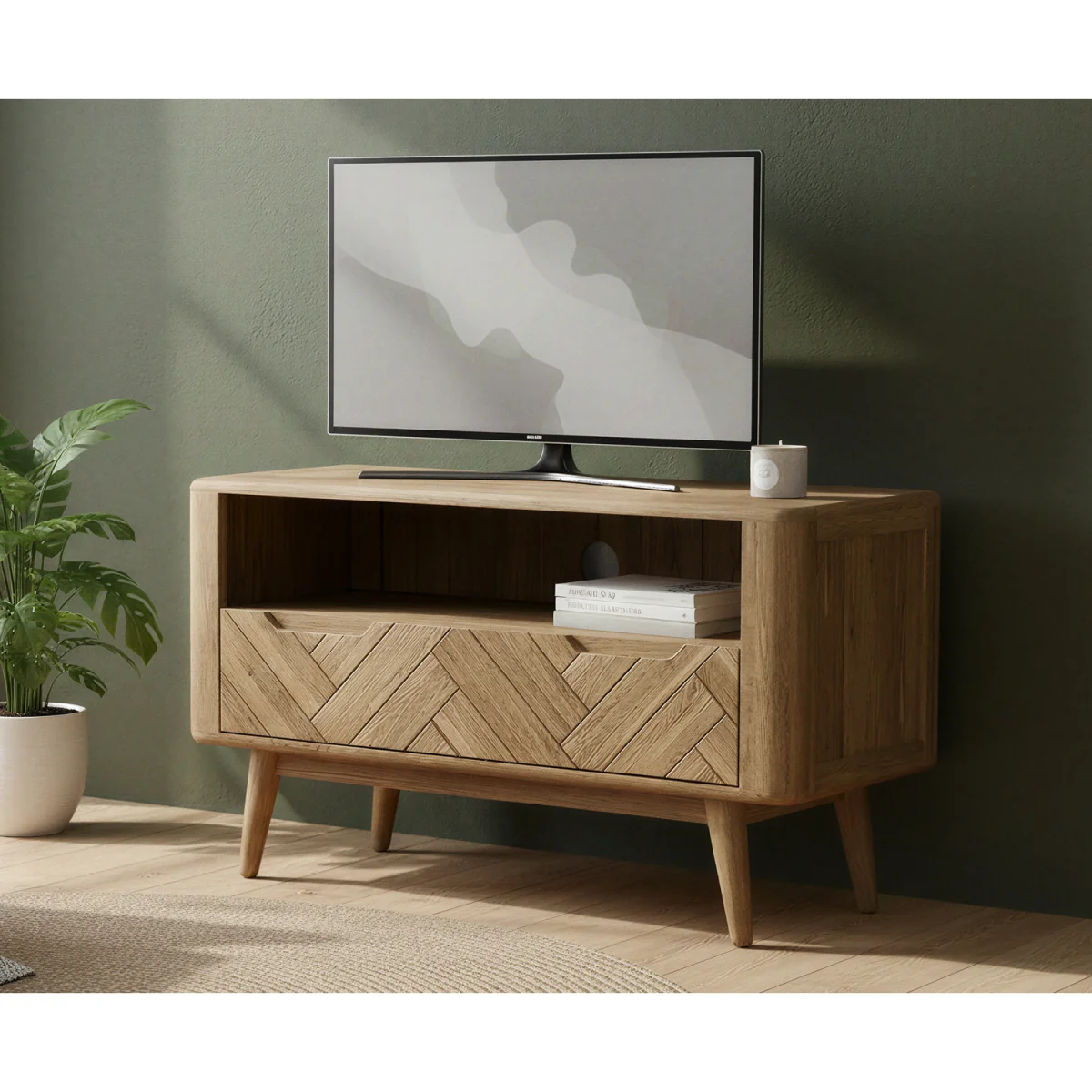 Parven Solid Oak Small TV Cabinet – image 3
