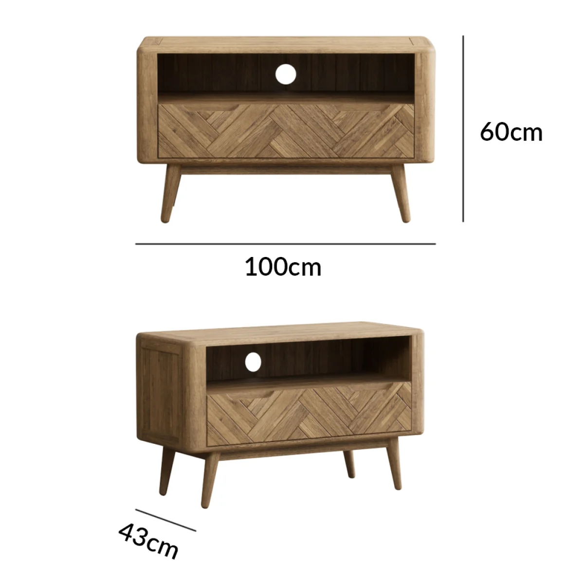 Parven Solid Oak Small TV Cabinet – image 10