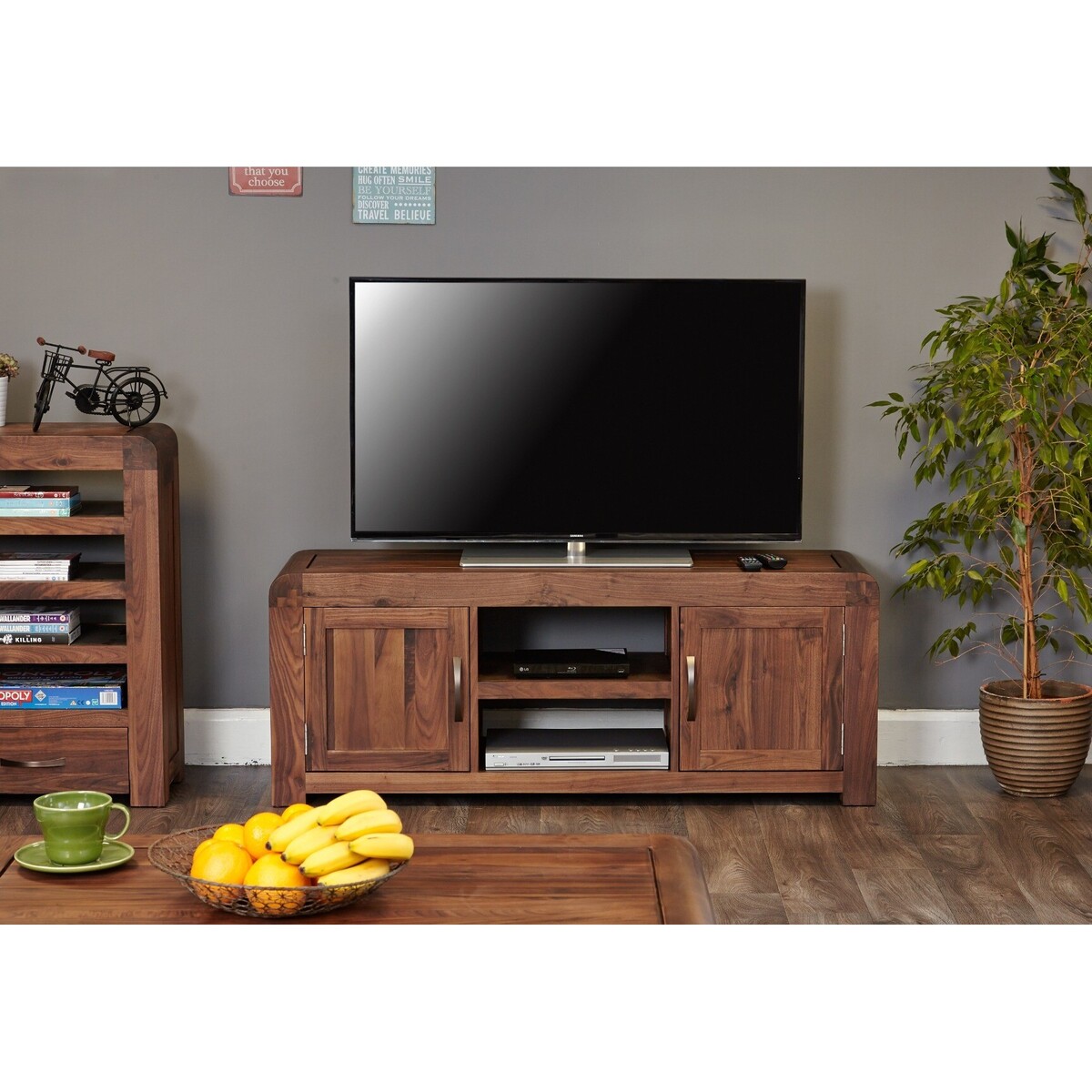 Nishio Solid Walnut Widescreen TV Cabinet – image 2