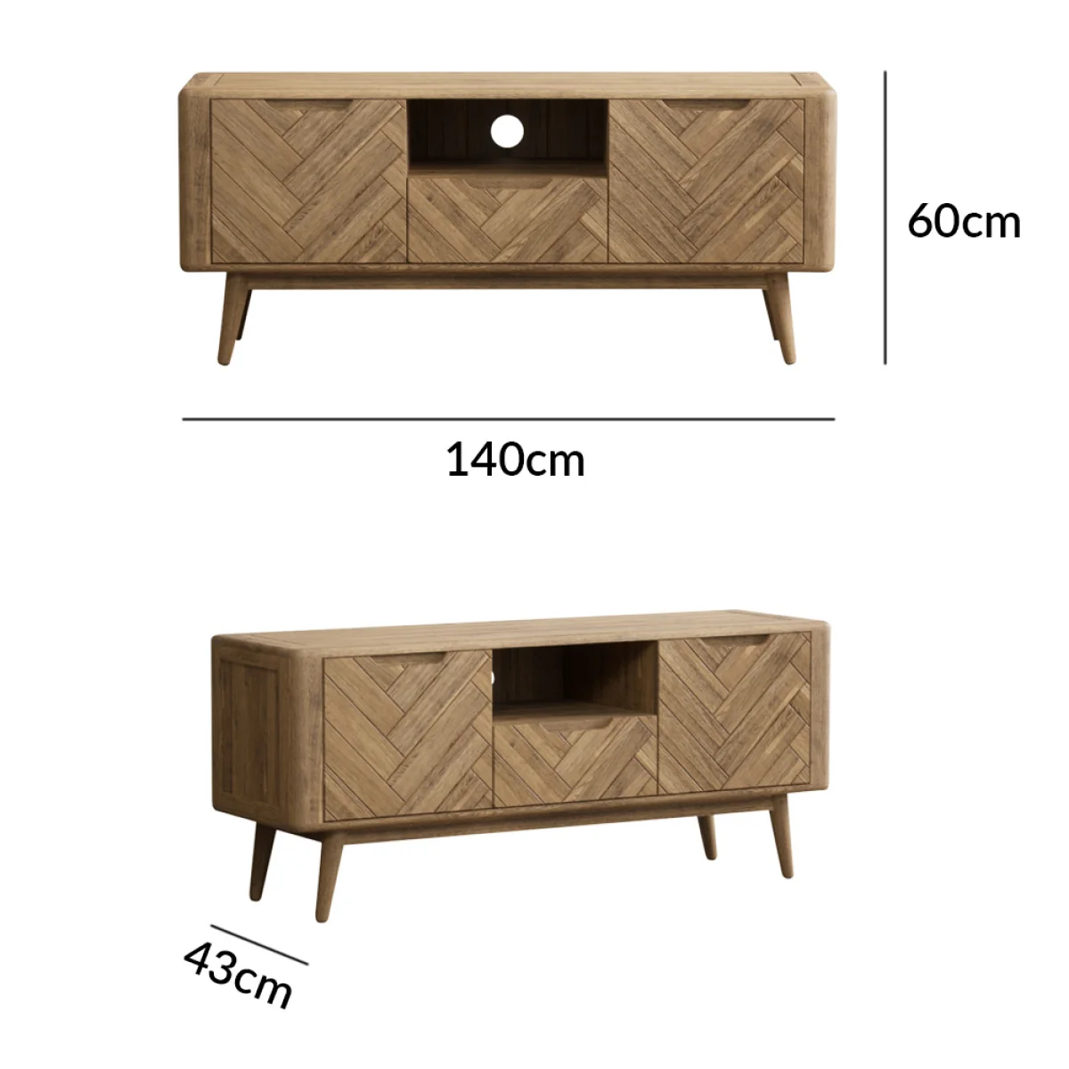 Parven Solid Oak Large TV Cabinet – image 11