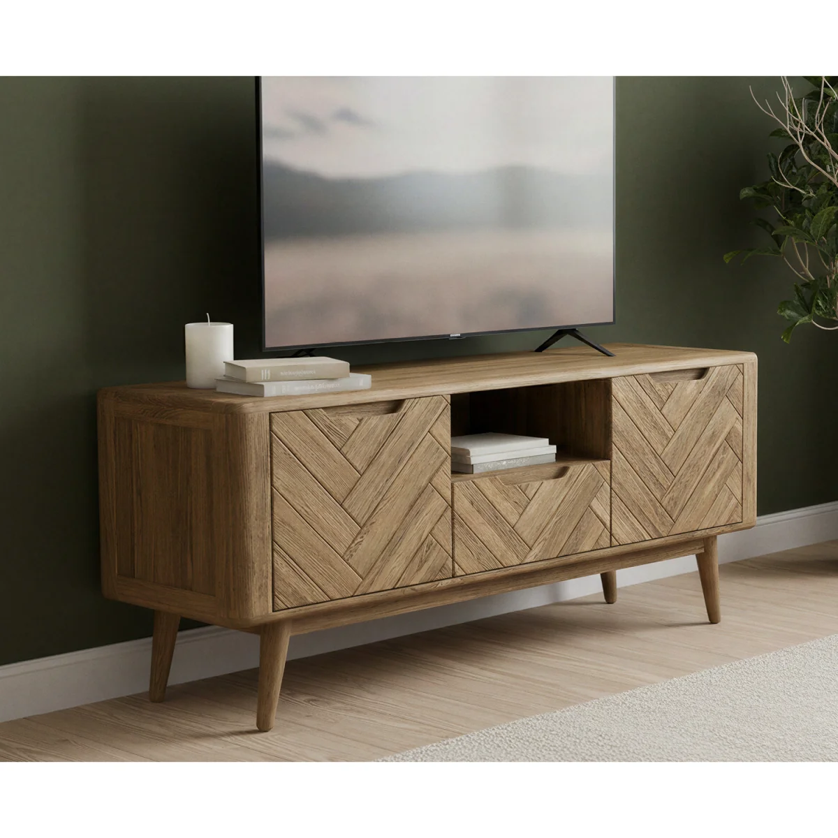 Parven Solid Oak Large TV Cabinet – image 3