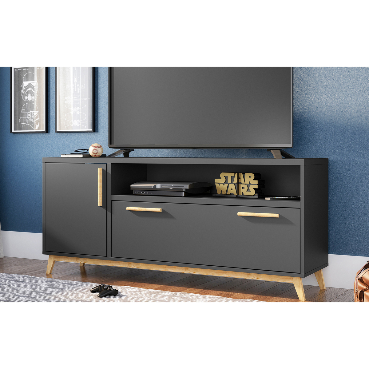 Dakota Black TV Unit - 135cm – image 2