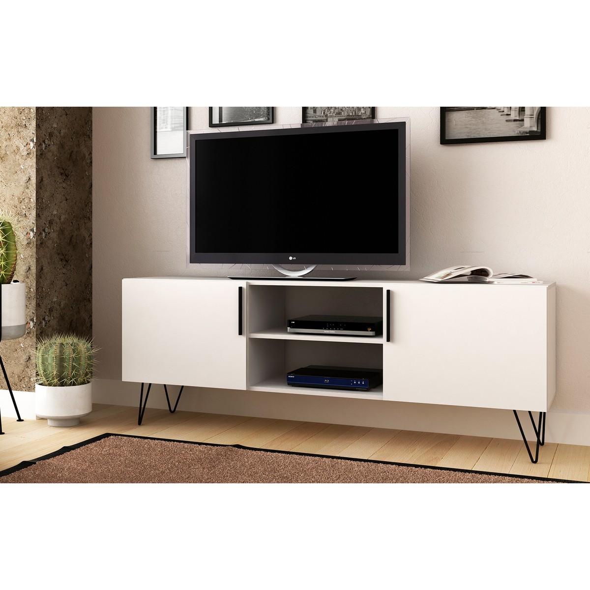 Memphis White TV Unit - 160cm – image 3