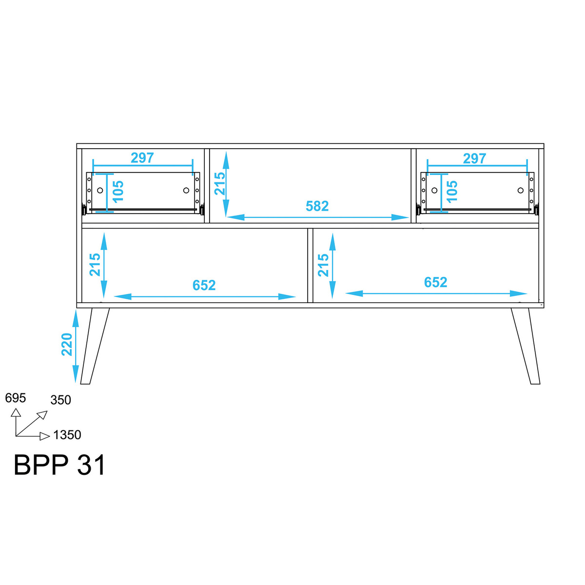 Savannah White TV Unit - 135cm – image 5