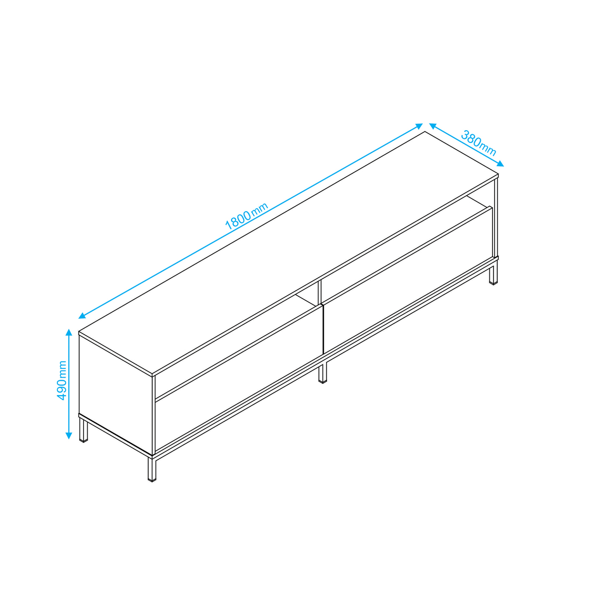 Vola White TV Unit - 180cm – image 3
