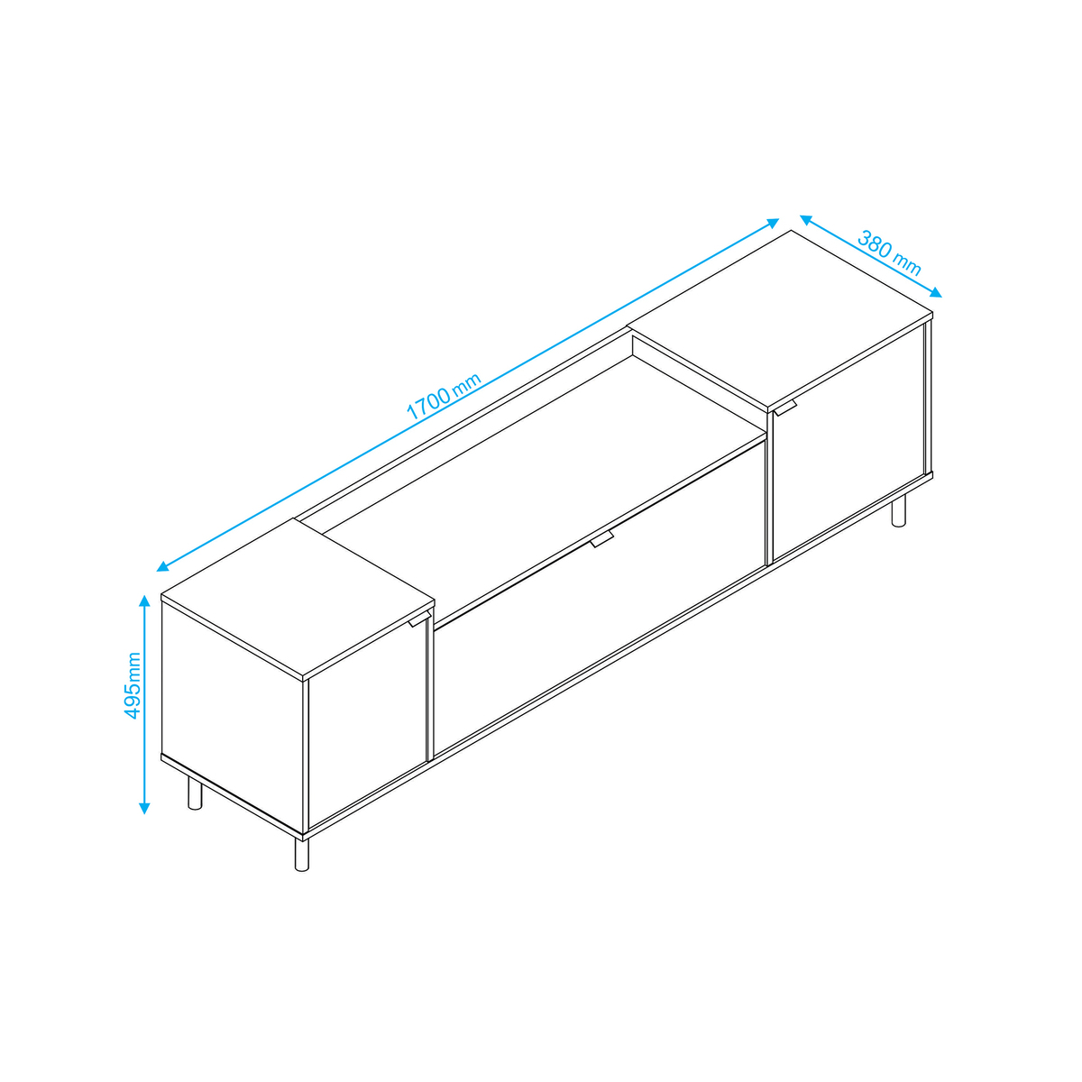 Brooklyn Black TV Unit - 170cm – image 4