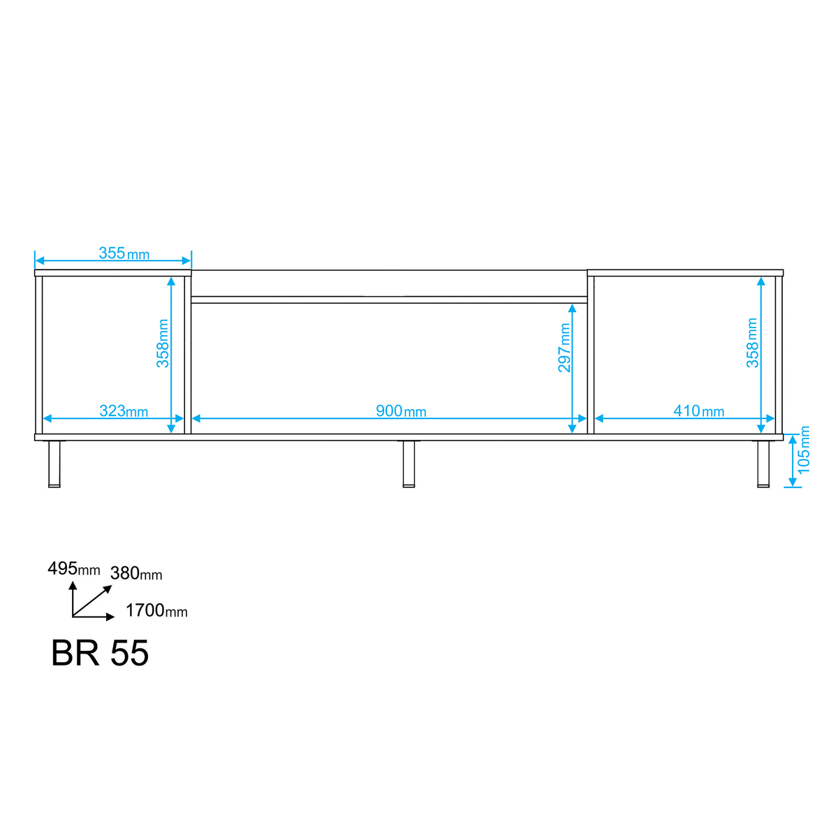 Brooklyn Black TV Unit - 170cm – image 5