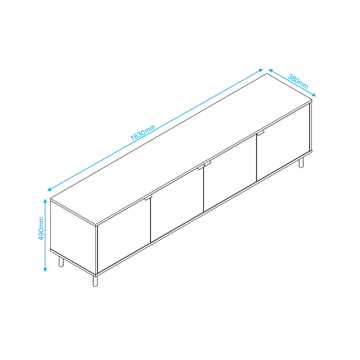 Brooklyn Black TV Unit - 183cm – image 4