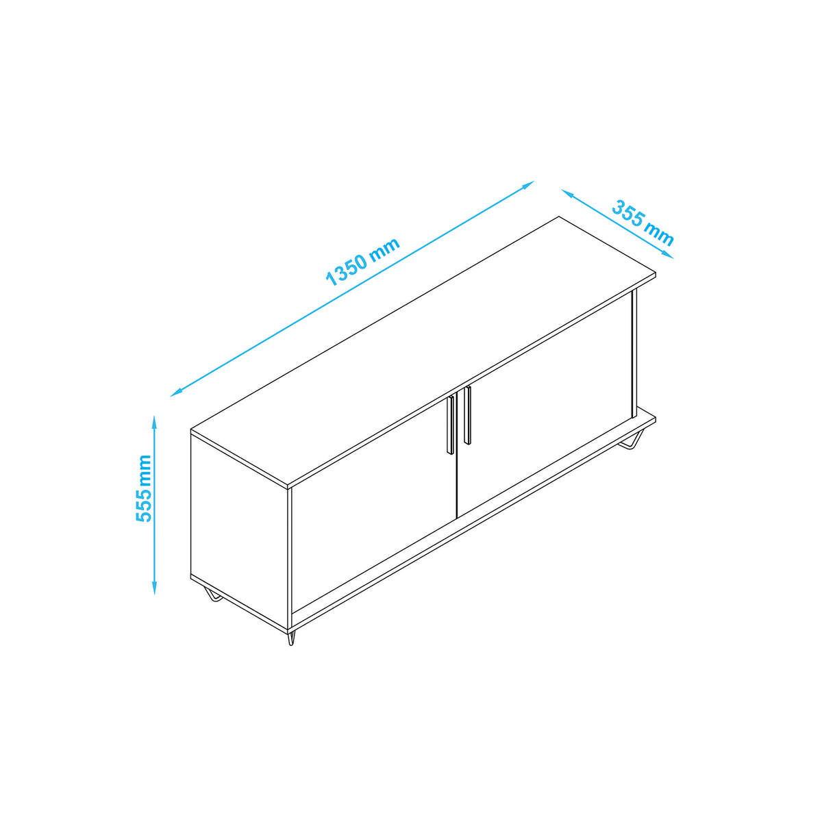 Phantom Black TV Unit - 135cm – image 4