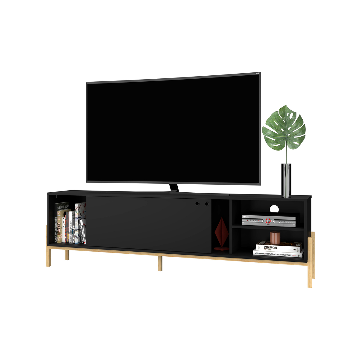 Phoenix Black TV Unit - 185cm – image 2