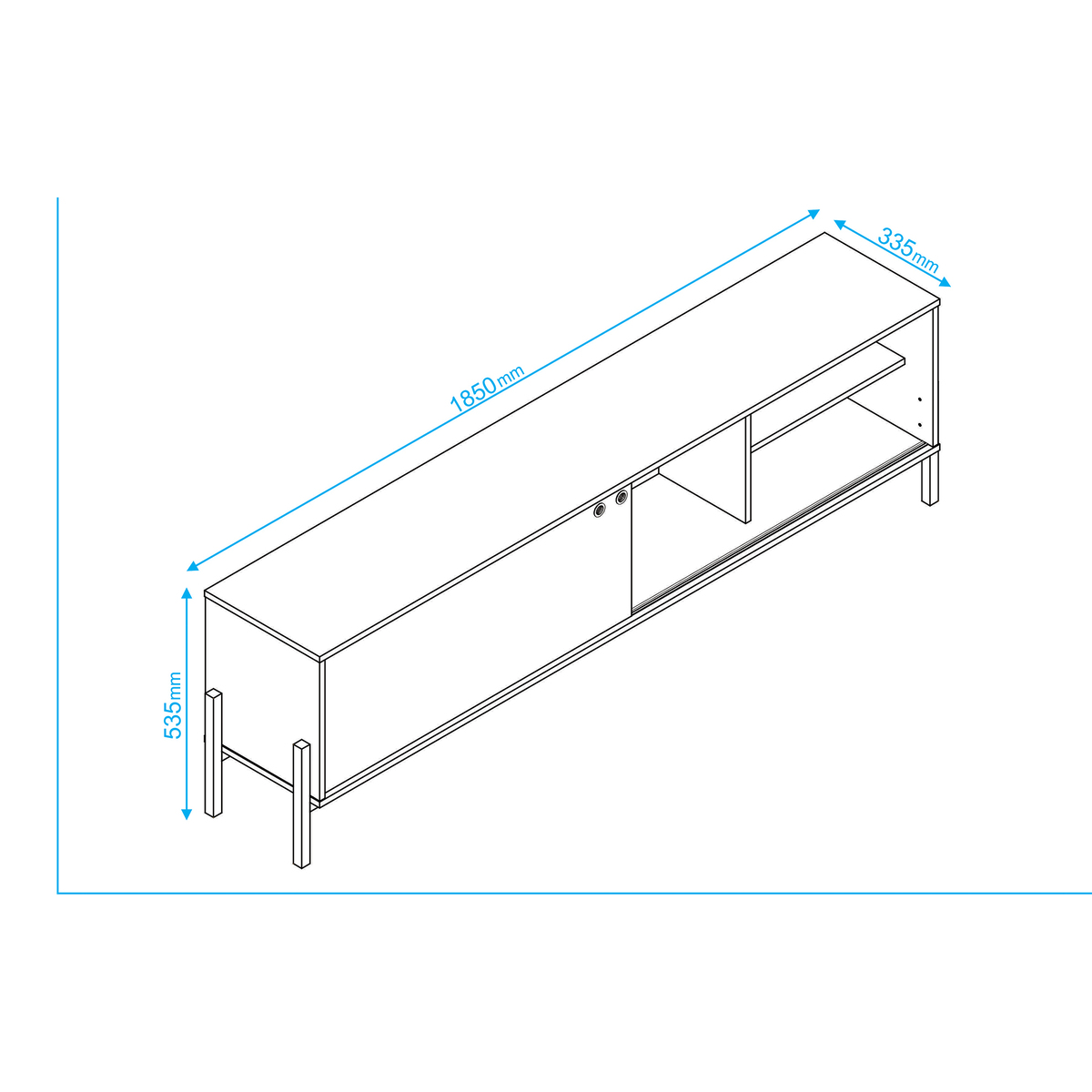 Phoenix Black TV Unit - 185cm – image 3