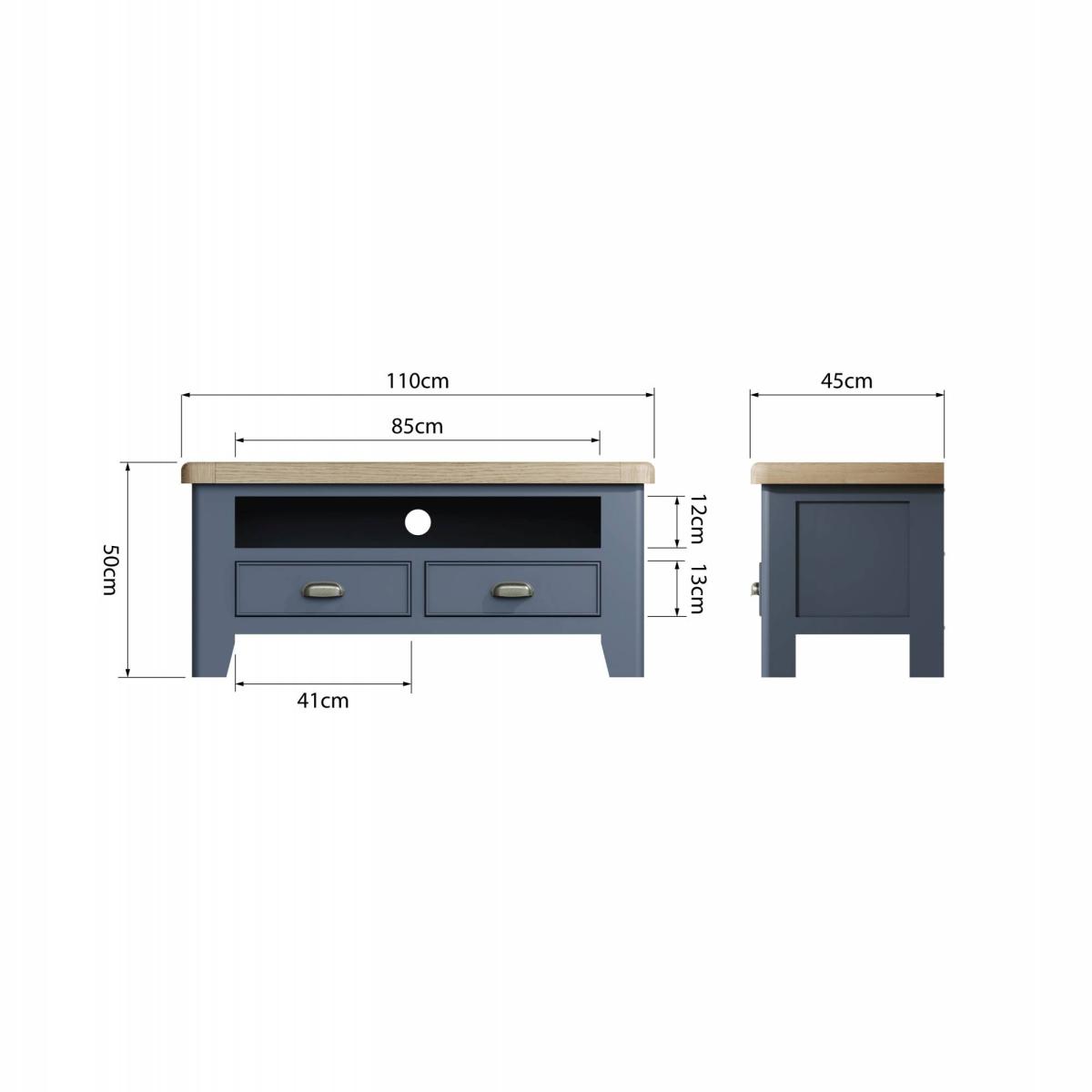 Downtown Hexham Painted Blue Standard TV Unit – image 10