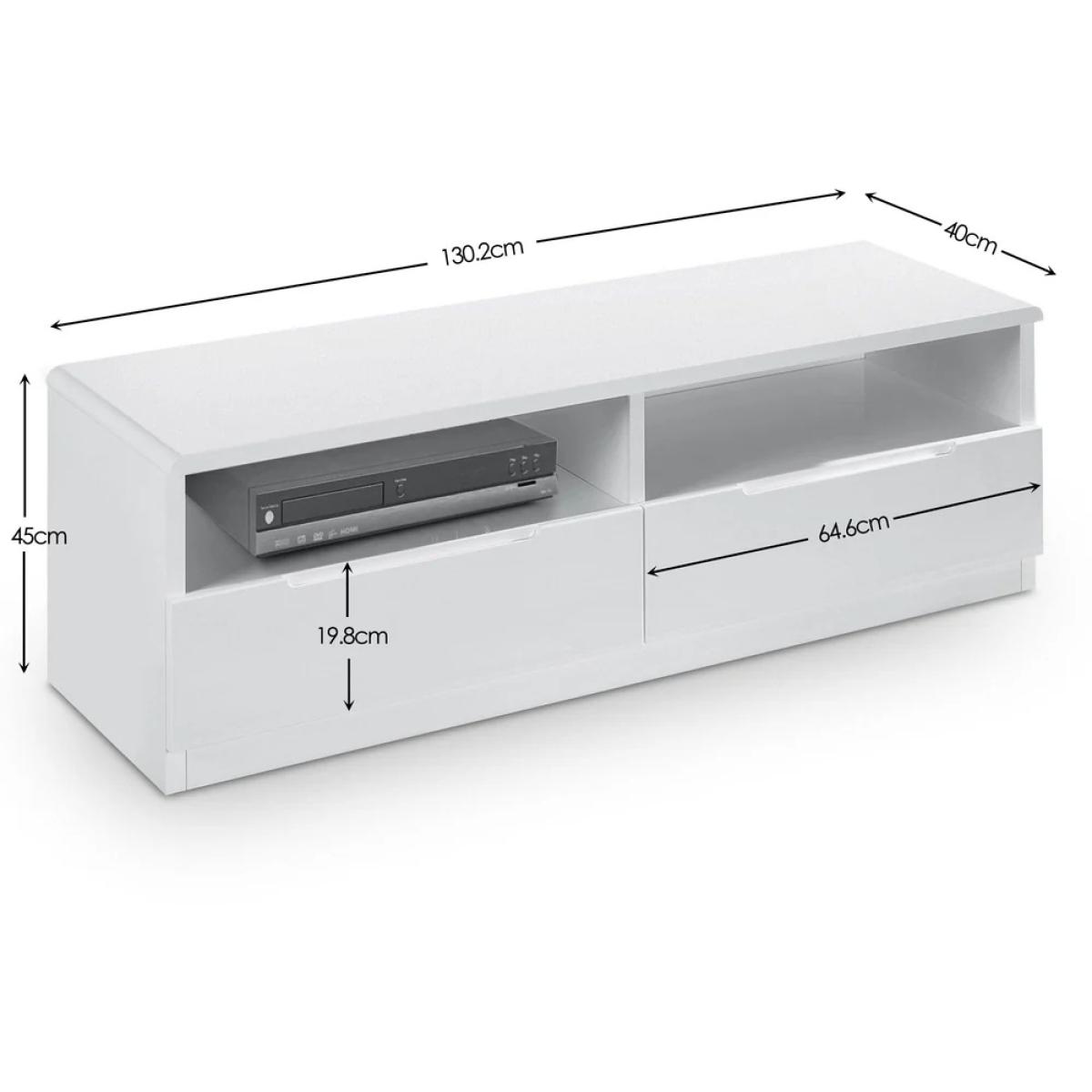 Julian Bowen Manhattan 2 Drawer Media Unit In White – image 3