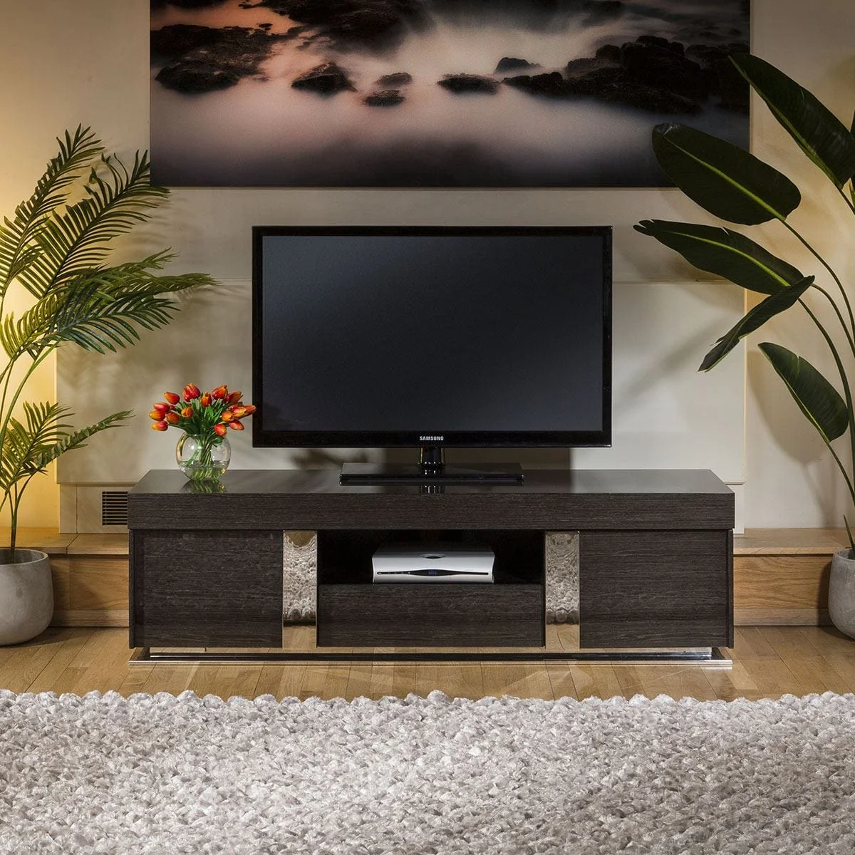 TV Stand / Cabinet / Unit Lacquered Black Grain Veneer 912F (Copy) – image 2