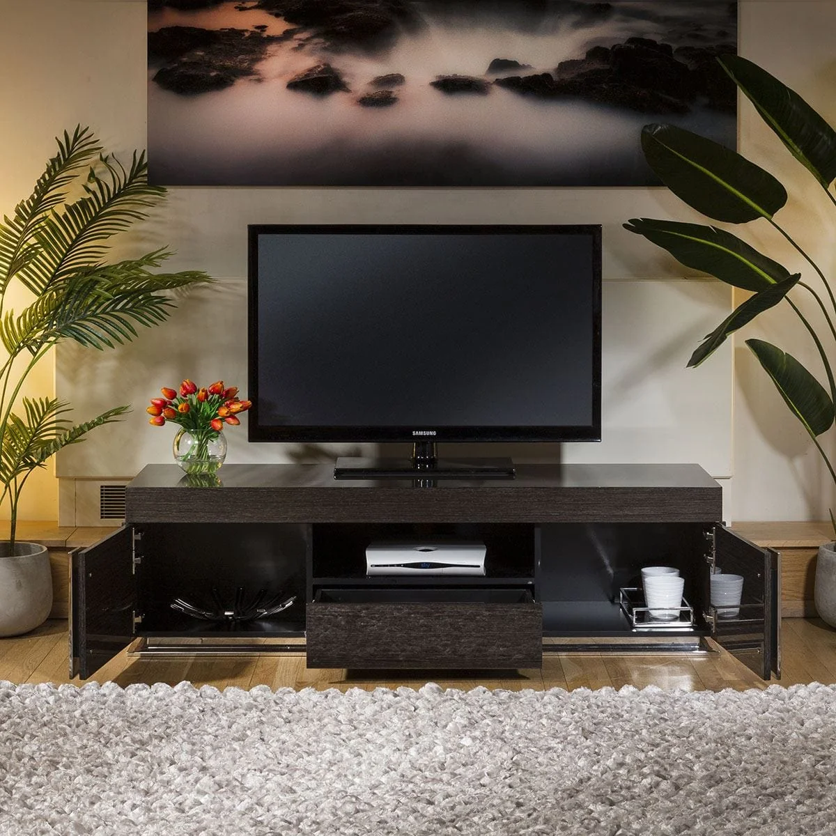 TV Stand / Cabinet / Unit Lacquered Black Grain Veneer 912F (Copy) – image 3
