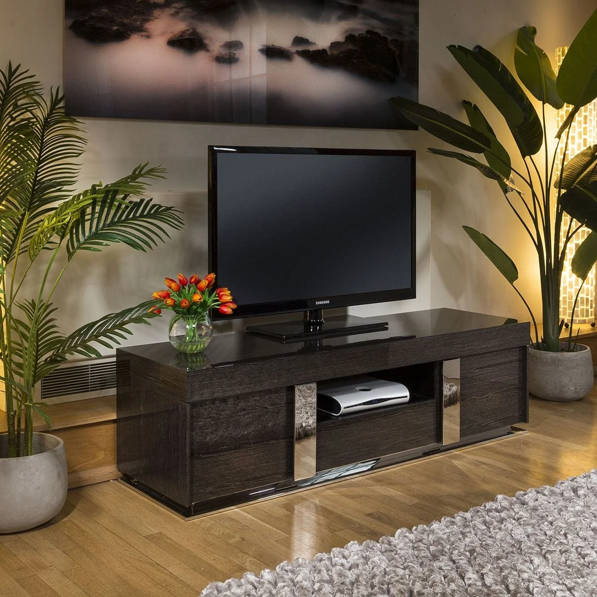 TV Stand / Cabinet / Unit Lacquered Black Grain Veneer 912F (Copy) – image 1