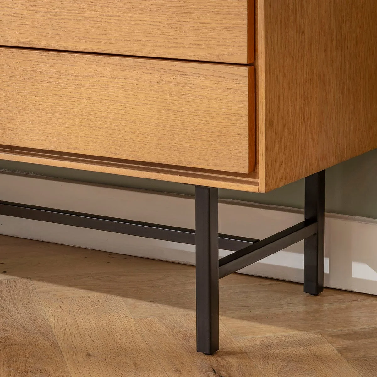 Modern Wooden TV Stand Cabinet Freestanding Wall Media Unit Light 125cm – image 7