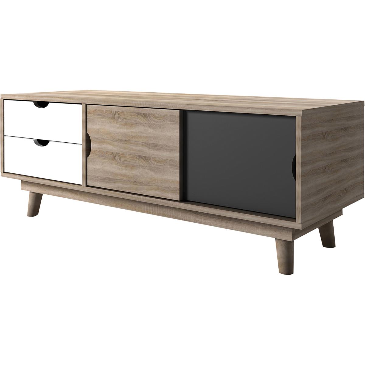Scandi 2 Drawer TV Media Unit - White – image 2