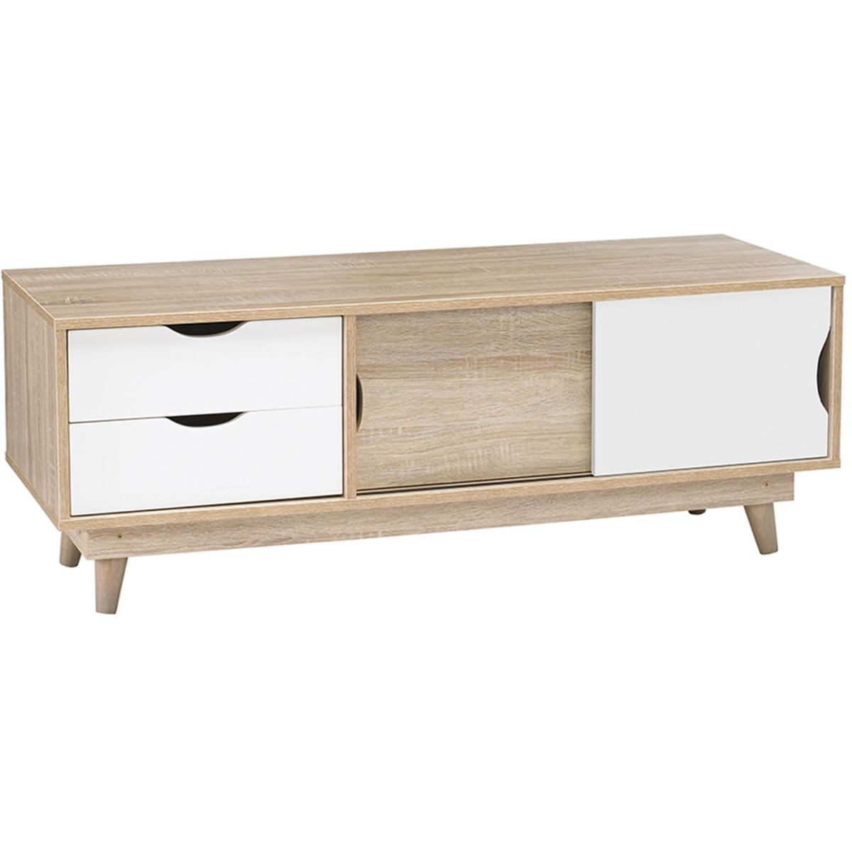 Scandi 2 Drawer TV Media Unit - White – image 3